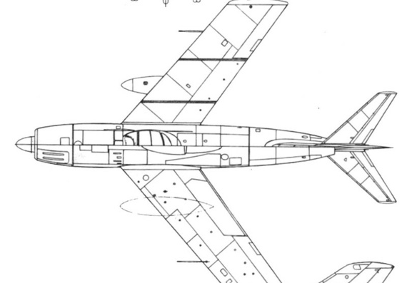 Lavochkin La-200 drawings (figures) of the aircraft